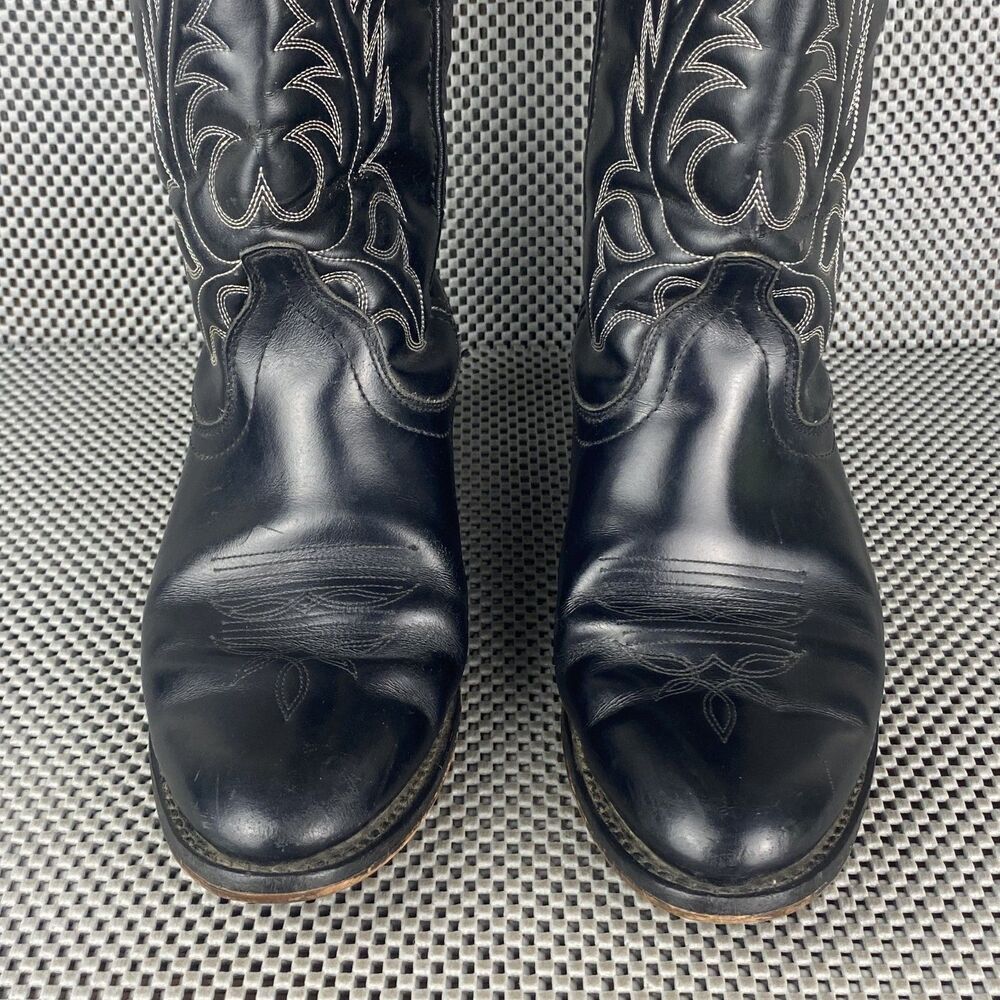 Laredo Cowboy Boots Womens 8.5 M Black Western Pull On - Picture 7 of 11